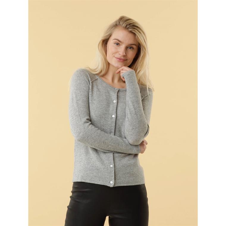 Rosemunde Uld & Cashmere Cardigan, Light Grey Melange